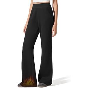 G4Free Flurrylux Fleece Lined Pants Women Cotton Loose Flare Sweatpants with Pockets Winter Casual, M