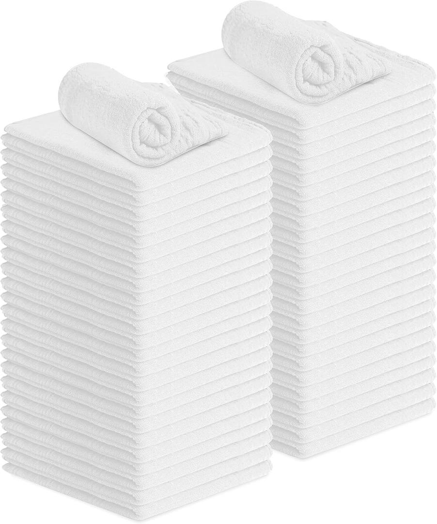 Avalon Towels Cotton Shop Rags  (Pack of 50) Size 12x14 Inches Cleaning Rags  Absorbent Shop Towels and Multipurpose Cleaning Towels for Automobiles, Industries, Garage and Homes (White)