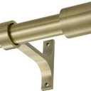 Antique Bronze Curtain Rods, 28-48" Single Rods, Adjustable, Telescoping, Decorative with Cap Finials