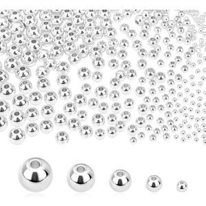 PH PandaHall 5 Sizes Smooth Round Beads, 300pcs 14K Silver Plated Beads Little Round Bead Seamless Ball Bead Long-Lasting Spacers for Hawaii Layered Bracelet Necklace Jewelry DIY Crafts 2/3/4/5/6mm PH PandaHall 5 Sizes Smooth Round Beads, 300pcs 14K Silver Plated Beads Little Round Bead Seamless Ball Bead Long-Lasting Spacers for Hawaii Layered Bracelet Necklace Jewelry DIY Crafts 2/3/4/5/6mm
