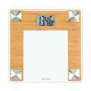 Taylor Digital Bathroom Body Weight Scale, Bathroom Scale with Durable Glass Platform, 400 lb Capacity, Natural Bamboo and Spun Stainless Steel Accents