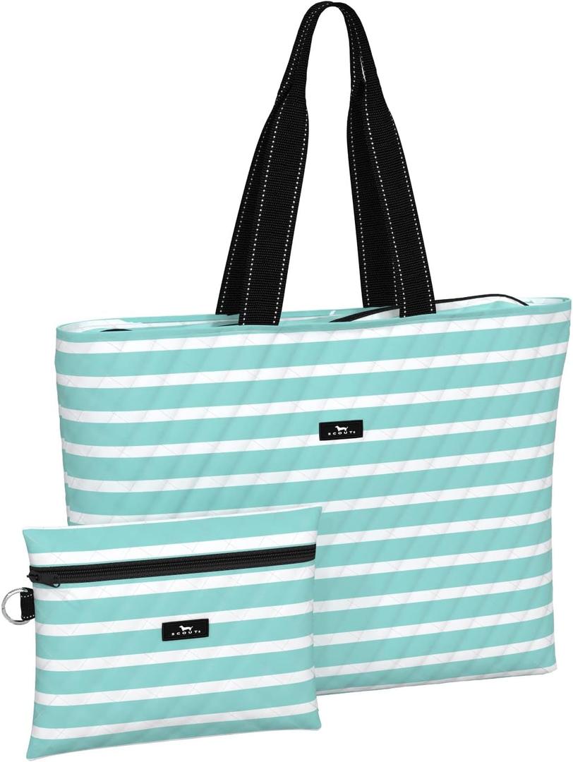 SCOUT Plus 1 Foldable Travel Bag, 2 Bags in 1, Tote Folds into Zipper Pouch (Montauk Mint)