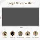 84''x24'' Large Silicone Mat for Kitchen Counter, Non-Slip Heat Resistant Countertop Protector, Waterproof Multipurpose Mat for Kitchen Island, Semitransparent