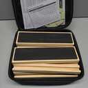 Mexican Train Dominoes Set with 8 Wooden Trays/Racks, Double 12 Dominos Travel Set with 8 Domino Tiles Holders, 91 Tiles Double 12 Colored Dominoes Game Set with Portable Case for Families Kids