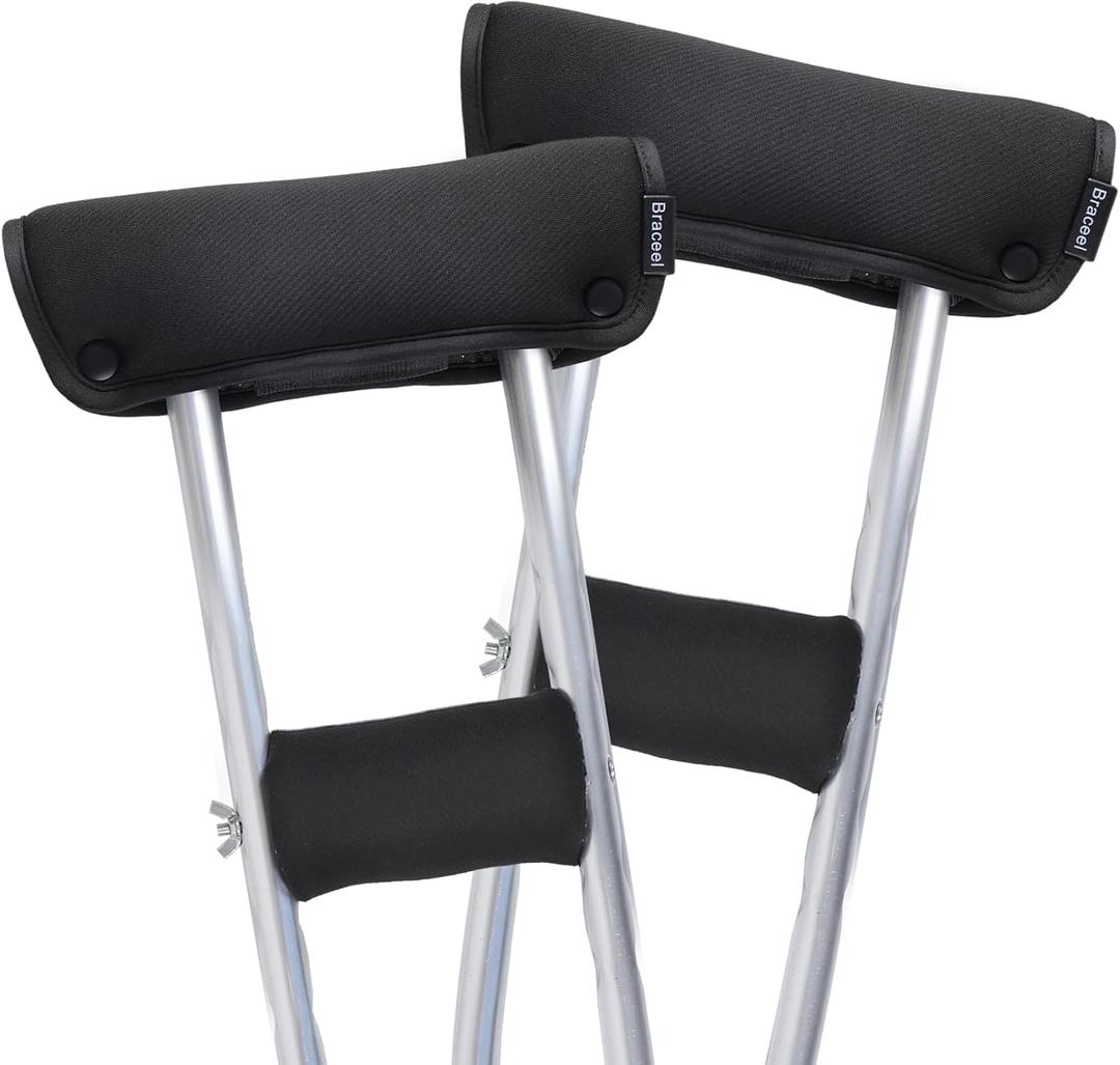 Crutch Pads & Hand Grips Crutches Padding for Underarm and handles, Upgrade Construction Designed for Anti-slip, Comfortable Crutch Armpits Cushions, Accessories for Crutches