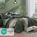 Monbix California King Comforter Set - 7 Pieces Cationic Dyeing Deep Forest Bed in a Bag Cal King Bed Sets with Comforter, Sheets, Pillowcases & Shams, Reversible Bedding Comforters Sets