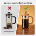 Sivaphe 12 oz French Press Coffee/Tea Maker Single Cup Espresso Press Stainless Steel Filter 0.35L High Borosilicate Carafe Durable Bamboo Handle Small Coffee Maker
