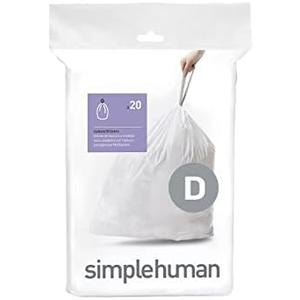 simplehuman CW0163 20L, 20 Liners, White — Code D 2 Pack