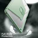 JETech Rotating Case for iPad 9/8/7 (10.2-Inch, 2021/2020/2019 Model, 9th/8th/7th Generation) with Pencil Holder, 360 Degree Rotation Stand Cover Clear Back, Auto Wake/Sleep (Matcha Green)