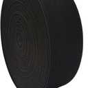 Black Wide Knit Elastic Band for Sewing 2 inch 10 Yards Double-Side Twill Woven Elastic Heavy Stretch Straps Elastic Spool for Clothing Pants Waistband Wigs Skirts Craft DIY Projects