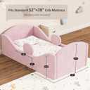 whiffee Toddler Bed, Toddler Floor Bed with Removable Safety Rails, Pink