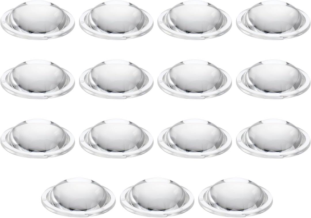 PATIKIL Diameter 32mm Flat Convex Lens, 15 Pcs Height 10mm PMMA Acrylic LED Optical Convex Condenser Lens with Edge for Flashlight Car Bike Head Lamp Spotlight, Transparent