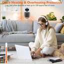 2PCS Ecowarm Plug in Heater, 500W Wall Outlet Electric Space Heater as Seen on TV, Small Portable Space Heater with Adjustable Thermostat & Timer & Led Display for Office Bathroom Bedroom Indoor Use