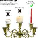 YOUEON 5 Arm Brass Candelabra, Candelabra Candle Holder, 10 Inch Tall Candlesticks Holder, Elegant Taper Candle Holder Centerpiece for Wedding, Church, Halloween, Dining, Home Decor