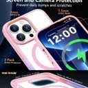 Magnetic for iPhone 13 Pro Case [Compatible with MagSafe] with 2X Screen Protector, Military-Grade Slim Shockproof Phone Cover Translucent Anti-Fingerprint for iPhone 13 Pro 6.1'', Pink-Purple