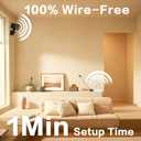 Indoor Camera Wireless Battery Powered, 32GB SD Card, Long Battery Life, 2K Tiny Camera, 2.4Ghz WiFi Cameras for Home Security, 150°Remote Viewing, Night Vision, Motion Detection