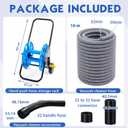 BBTO Vacuum Hose Reel Cart with Wheels, 33 FT Hose Storage for 32mm Vacuums