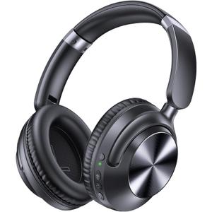 TAGRY Hybrid Active Noise Cancelling Headphones 100H Playtime Wireless Over Ear Bluetooth Headphone with Fast Charging Hi-Res Audio Comfort Earcups Headsets for Travel Home Office Phone PC Black