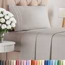 Twin XL Size 3 Piece Sheet Set - Comfy Breathable & Cooling Bed Sheets Set - Hotel Luxury Bedding for Women, Men, Kids, Teens, Boys & Girls - Deep Pockets, Soft, Wrinkle Free - Oeko-Tex - Light Grey