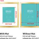 LaVie Home 16x20 Picture Frame Gold Poster Frame,Display Pictures 11x14 with Mat or 16x20 Without Mat, Stable and Sturdy Frame and Polished Plexiglass, Horizontal and Vertical Format of The Walls