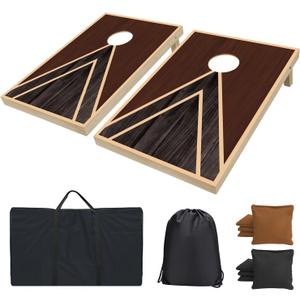 Cornhole Boards Set - Regulation Size 4x2/3x2ft Solid Wood Corn Hole Game Set with 8 Bean Bags and 2 Cornhole Boards - Perfect for Outdoor Game
