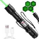 [Professional] Rechargeable Green Beam Light Flashlight Long Distance Range for TV/LED/LCD Screens Tactical Flashlights Presentation Office/Outdoors/Astronomic/Construction [002]