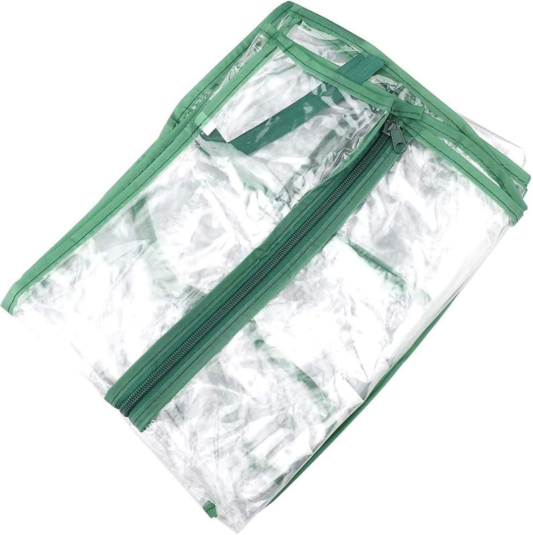 UWIOFF 4-Tier Greenhouse Replacement Cover Clear PVC Greenhouse Cover with Roll-Up Zipper Door - 27" L x 19" W x 63" H