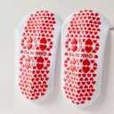 3 Pairs Cute Pilates Socks with Grips for Women Non Slip Yoga Socks Grippy Crew Socks Embroidery Pattern for Workout Ballet (White)