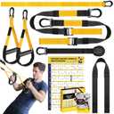 Home Resistance Training Kit, Resistance Trainer Exercise Straps with Handles, Door Anchor and Carrying Bag for Home Gym, Bodyweight Resistance Workout Straps for Indoor & Outdoor (Yellow)