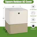 Air Conditioner Cover for Outside Units with Upgraded Waterproof Fabric, Durable 600D AC Cover for Outdoor Air Conditioner Protection, Fits up to 36W x 36D x 39H InchBeige White