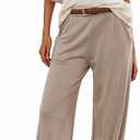 Ekouaer Two Piece Outfits Lounge Sets for Women Sweater Sets Knit Short Sleeve Tops Jogger Pants Matching Tracksuit (XX-Large, Beige)