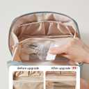 EACHY Travel Makeup Bag, Large Capacity Cosmetic Bag for Women, Waterproof PU Leather, Flat Open Portable Toiletry Bag for Skincare, Brushes & Travel Essentials