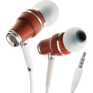 Symphonized Wired Earbuds with Microphone 3.5mm  Noise Isolating Headphones with Wire, Earphones Wired, Headphones with Microphone for Computer, Ear Phones Android Electronics, Natural Wood (White)