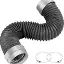 3FT Dryer Vent Hose 4 Inch, Heavy Duty 6-Layer Flexible Aluminum Dryer Duct with Rubber Seal Connectors, Heat Resistant Easy-Install Dryer Exhaust Hose for Tight Spaces, Universal Dryer Vent Kit