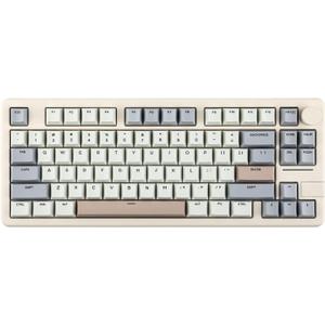 EPOMAKER Galaxy70 Wireless Gaming Keyboard, 75% Aluminium Mechanical Keyboard, Bluetooth 5.0/2.4GHz/USB-C Wired, Programmable, Hot Swappable, for PC/Mac/Office/Gaming (White, Petal Switch)