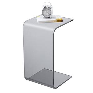 VLUOO Side Table Acrylic C Table, Multipurpose Side Tables Living Room C Shaped End Table Acrylic Clear C Side Table for Bedroom, Living Room and Patio | 11.8 * 11.8 * 25.6IN