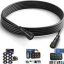 MICTUNING 2PCS 10FT 4 Pin Extension Cables - Exclusive for 2nd-Gen RGB Rock Lights and P1Y P1s P1C P8 Series Switch Panel Connection