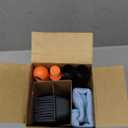 MAVRIZ Pet Hair Removal Broom Carpet Rake Rubber Broom with Squeegee Rug Rake to Fluff Carpet (Blue)