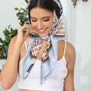 AWAYTR 35 Satin Head Scarves Women Like Silk Scarf Hair Bandanas Women Matte Neck Scarf Head Wrap Hair Headscarf (J)