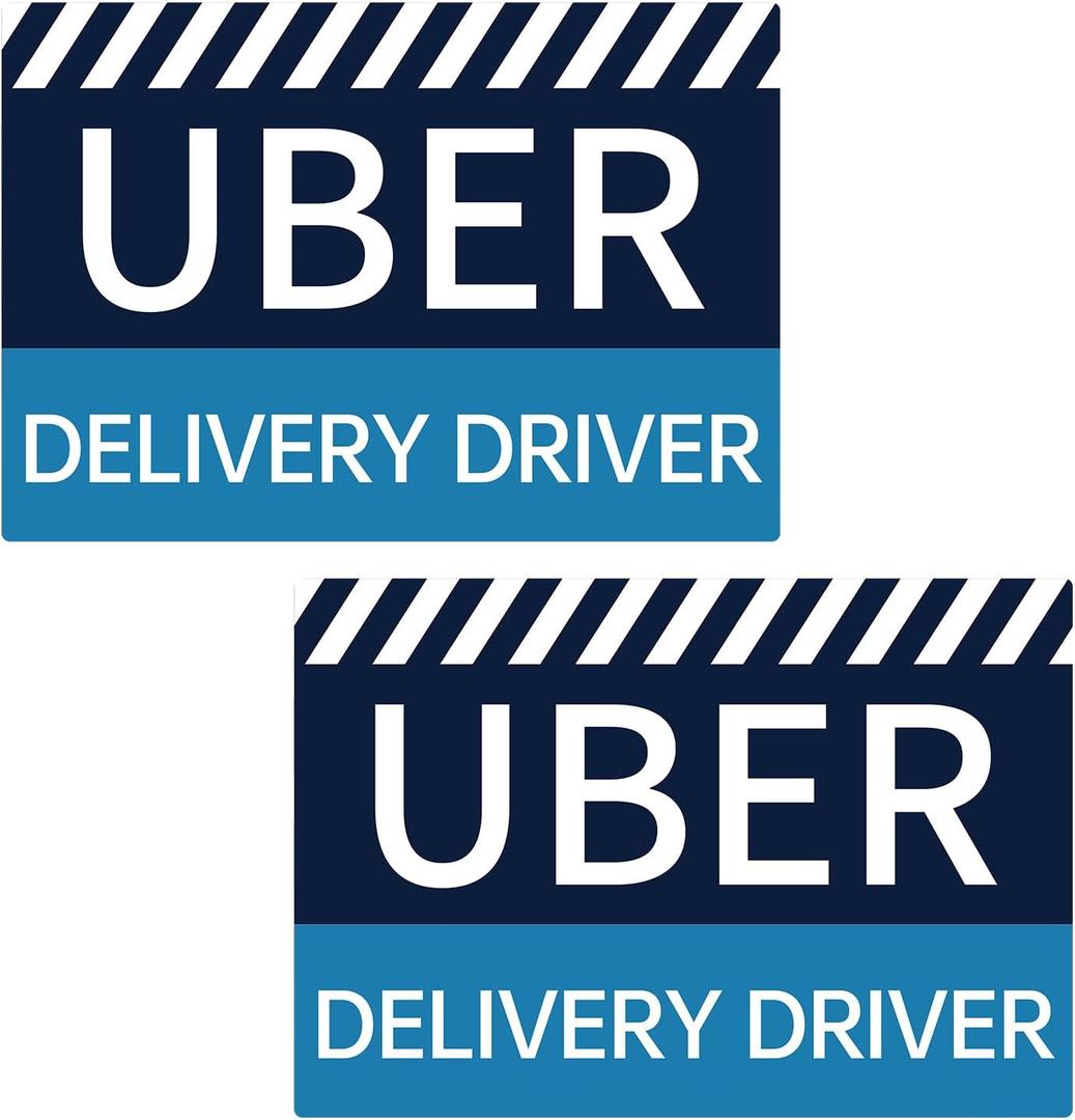 2-Pack Delivery Driver Car Magnet - Strong Magnetic Waterproof Car Signs for Delivery Drivers, Reusable Automotive Vehicle Magnets(11.8"8.2") (blue)