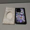 ZADORN for iPhone 16 Pro Case Cute - Wireless Charging Compatible - Dual-Layer Soft Silicone + Hard Shell - Trendy Floral Design - Glossy Phone Cover for Women - Blooming Purple Lotus