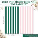 Peryiter 4 Pcs Pink and Green Cabana Striped Beach Towel 60x30 Inch Palm Beach Pool Towel Quick Dry Sand Resistant Microfiber Absorb Water for Summer Cabana Bachelorette Swimming Pool Party