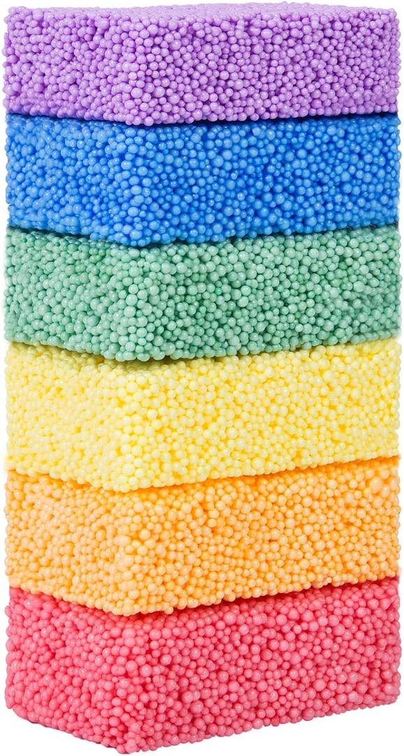 Funny Poop Floam Clay 6 Colors Modeling Foam Beads Play Kit for Kids Educational Magic Clay DIY Art Crafts Never Dries Out Preschool Toys Motor Skills