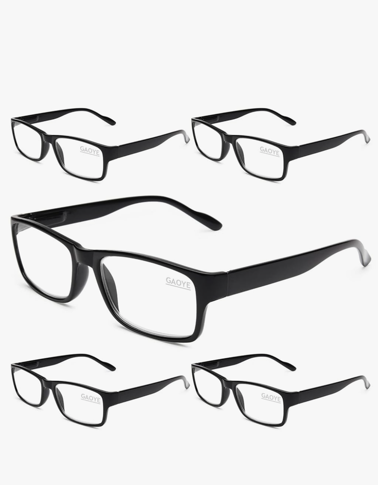 Gaoye Professional Reading Glasses for All Day - Computer Readers with Blue Light Protection - Value Pack of 5 