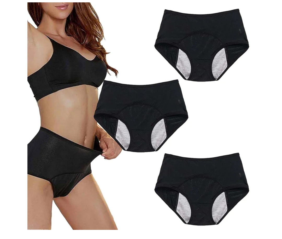 Duares Leakproof Underwear Incontinence Underwear for Women, Duares ZeroLeak Underwear, Relivira Underwear (Black*2,Large)