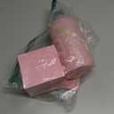 Glass Mouthwash Dispenser for Bathroom, 16 OZ Mouthwash Dispenser with Pour Spout and Wood Cup Holder and Tray, Mouth Wash Bottle Container, Farmhouse Kitchen Bathroom Decor and Accessories, Pink