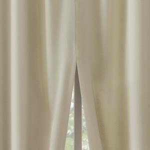 Sun Zero Belize 1-Pack Magnetic Closure Pleated Look Theater Grade 100% Blackout Back Tab Curtain Panel Pair, 52" x 84", Cream