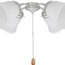 Aspen Creative 23036-4A Transitional Frosted Bell Shape Ceiling Fan Glass Shade.2-1/8"Fitter.Size:4-3/4"D x 4-5/8"H.4Pcs/Pack