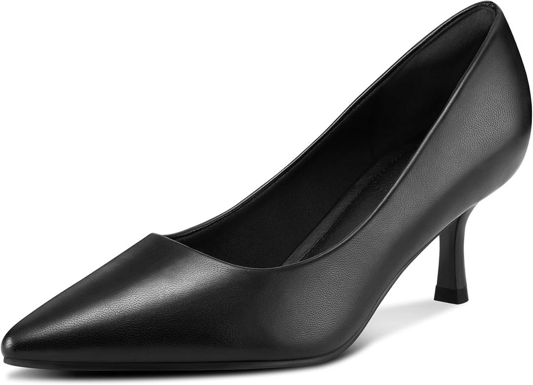 mysoft Kitten Heels for Women Low Heel Pumps 2 Inch Closed Toe Wedding Dress Shoes, 8 