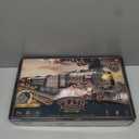 Christmas Electric Remote Control Train Set with Smoke, Lights, Sound, Locomotive Train Model with Track, Remote Carriage, USB Rechargeable, Gifts for Train Lovers (Black)